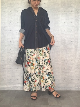 「NOISE MAKER（ノイズメーカー）のアイテム（スカート）」を使った、Haru☆さん（レディース・153cm）の春コーディネート