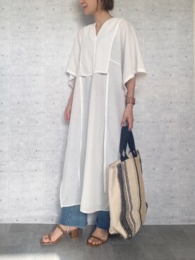 「オリエンタルトラフィック」｜「アイテム（シャツワンピース）」を使った、Haru☆さん（レディース・153cm）の春コーディネート