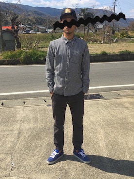 「CALEE（キャリー）のアイテム（キャップ）」を使った、Mktさん（メンズ・176cm）の春コーディネート