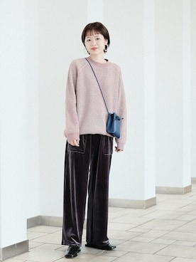 「ジャージーパンツ」｜「アイテム（ブーツ）」を使った、清水さん（レディース・162cm）の秋コーディネート