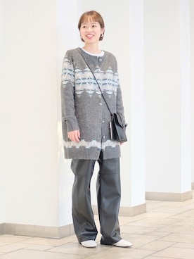 「バスクシャツ」｜清水さん（レディース・162cm）の冬コーディネート