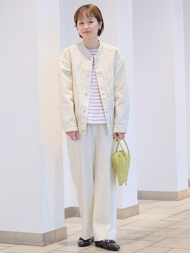 「Gジャン」｜「アイテム（ノーカラージャケット）」を使った、清水さん（レディース・162cm）の冬コーディネート