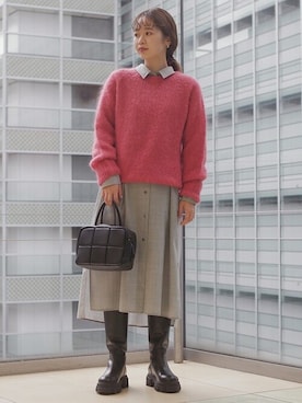 「BOEMOS（ボエモス）のアイテム」を使った、清水さん（レディース・162cm）の秋コーディネート