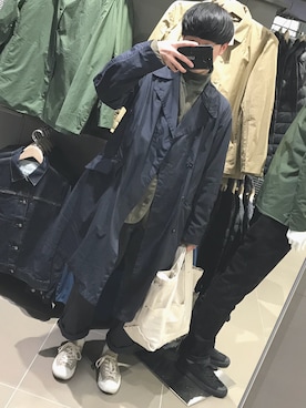 「MARGARET HOWEEL」｜「アイテム（ジャケット/アウター）」を使った、おっちーさん（メンズ・168cm）の冬コーディネート