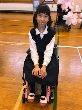 「POLO RALPH LAUREN（ポロ ラルフ ローレン）のアイテム（Vest、ブラック系）」を使った、りりぃさん（キッズ・140cm）の春コーディネート