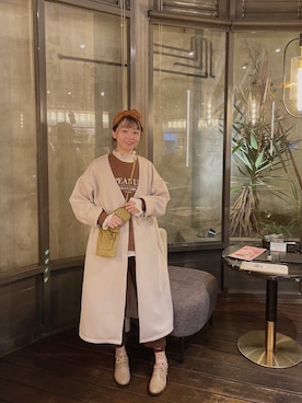 「GU（ジーユー）のアイテム（ダッフルコート）」を使った、Shan3さん（レディース・158cm）の冬コーディネート
