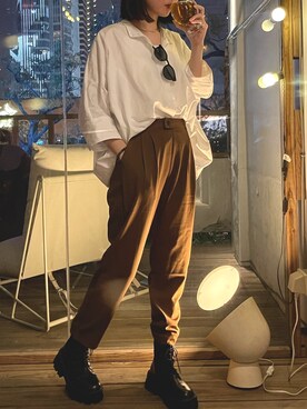 「BASEZOO （BASEZOO ）のアイテム（パンツ）」を使った、Shan3さん（レディース・158cm）の春コーディネート