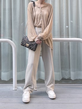「CHARLES & KEITH（チャールズ & キース）のアイテム（スリッポン）」を使った、Shan3さん（レディース・158cm）の春コーディネート