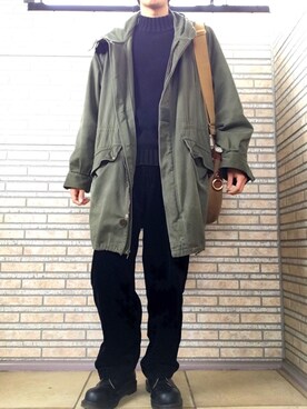「Eddie Bauer（エディーバウアー）のアイテム（ニット/セーター）」を使った、をのまさん（メンズ・170cm）の冬コーディネート