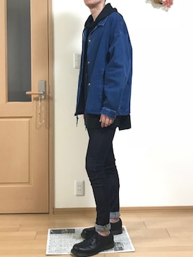 「デニムコーチジャケット」｜ナットさん（メンズ・175cm）の秋コーディネート