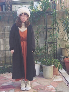 「青文字系」｜「アイテム（ジャケット/アウター）」を使った、m a n a  さん（レディース・152cm）の冬コーディネート