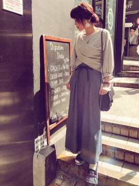 「MSGM（エムエスジーエム）のアイテム（シューズ）」を使った、DomDomPigさん（レディース・167cm）の春コーディネート