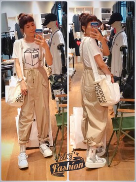 「I am I （アイアムアイ）のアイテム（トップス）」を使った、DomDomPigさん（レディース・167cm）の春コーディネート