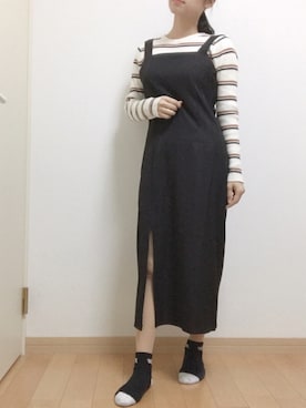 「オルチャンファッション」｜「アイテム（オールインワン・サロペット）」を使った、みさみささん（レディース・158cm）の冬コーディネート