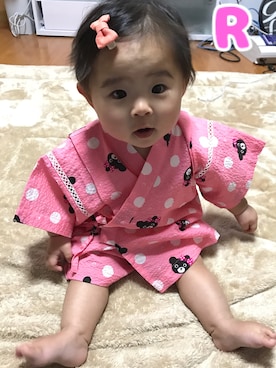 「MIKI HOUSE（ミキハウス）のアイテム（浴衣）」を使った、❤︎reeeechan❤︎さん（キッズ・80cm）の夏コーディネート