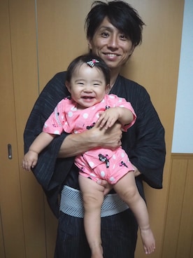 「MIKI HOUSE（ミキハウス）のアイテム（浴衣）」を使った、❤︎reeeechan❤︎さん（キッズ・80cm）の夏コーディネート