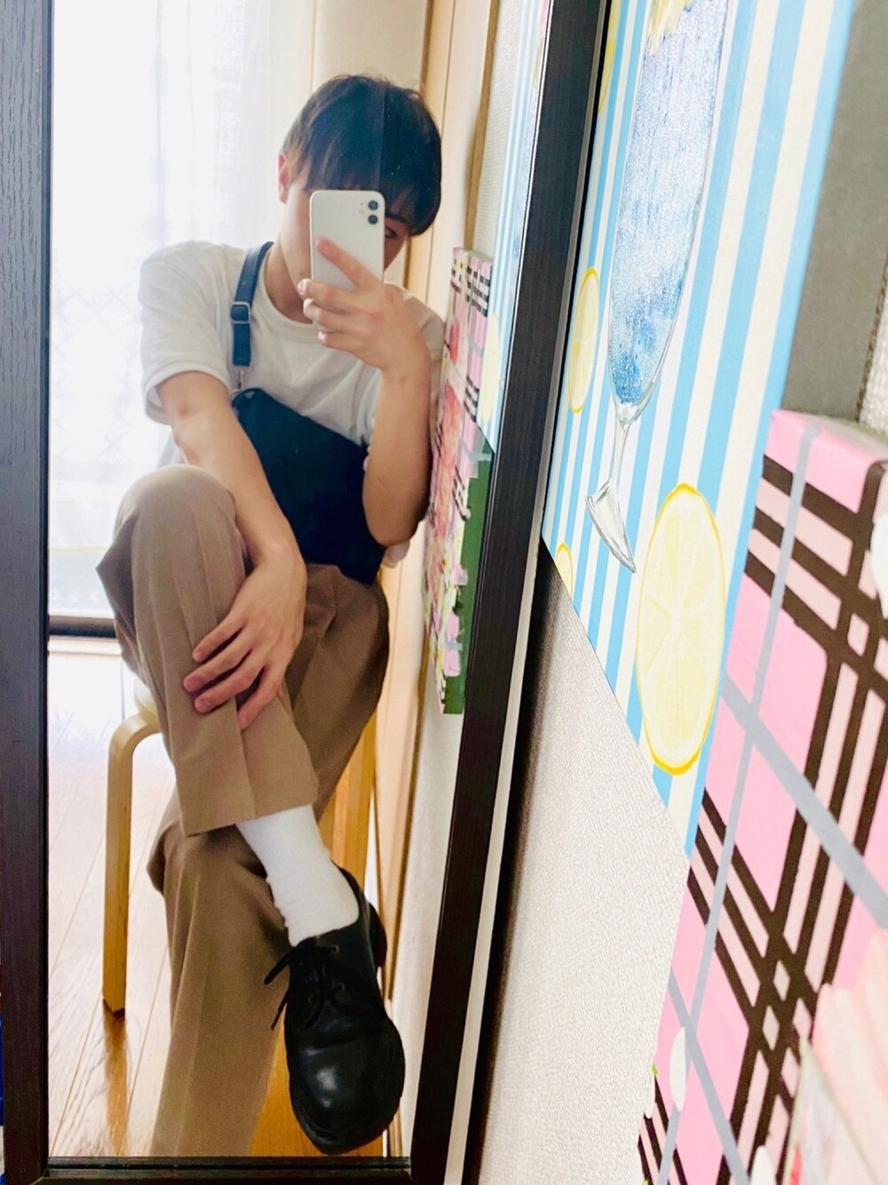 「夏コーデ、ゆるコーデ、休日スタイル、シンプルコーデ、タックイン、GU、Junred、Dr.Martens、さわやか男子になりたい」｜「GUのアイテム（スウェット、ホワイト系）」を使った、羽ペンギンさん（メンズ・170cm）の夏コーディネートの1枚目の写真