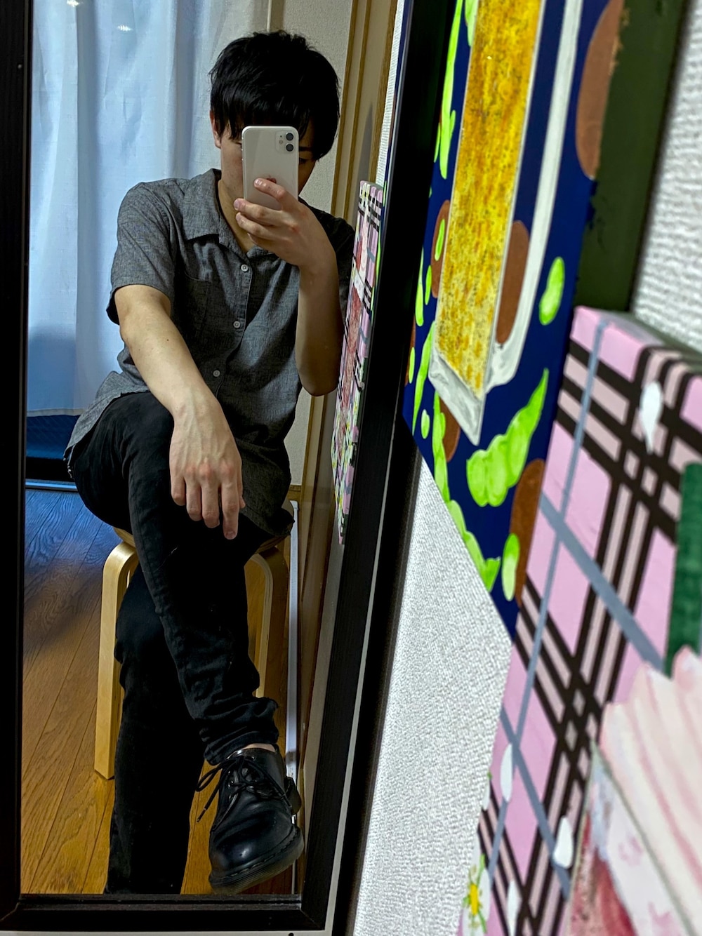 「ワントーンコーデ、オトナカジュアル、UNIQLO、モノトーン、Dr.Martens、今日のコーデ」｜「Dr. Martensのアイテム（ブーツ、ブラック系）」を使った、羽ペンギンさん（メンズ・170cm）の夏コーディネートの1枚目の写真