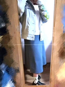 「日常」｜「アイテム（デニムジャケット）」を使った、栗佳さん（レディース・158cm）の秋コーディネート