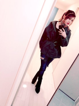「SpRay（スプレイ）のアイテム（ノーカラージャケット）」を使った、meguさん（レディース・153cm）の秋コーディネート