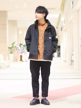 「CAMP7（キャンプセブン）のアイテム（ブルゾン）」を使った、takuさん（メンズ・169cm）の秋コーディネート