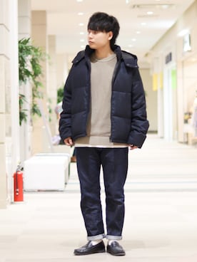 「Right-on（ライトオン）のアイテム（ニット/セーター）」を使った、takuさん（メンズ・169cm）の秋コーディネート