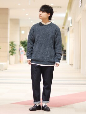 「Right-on（ライトオン）のアイテム（スラックス）」を使った、takuさん（メンズ・169cm）の秋コーディネート