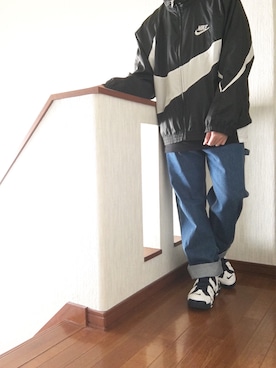 「AIR MAX」｜「アイテム（ナイロンジャケット）」を使った、ゆきちさん（メンズ・172cm）の春コーディネート
