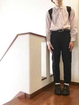 「Dr. Martens（ドクターマーチン）のDr.Martens (ドクターマーチン)/1461 3EYE GIBSON SHOES（その他シューズ）」を使った、ゆきちさん（メンズ・172cm）の夏コーディネート