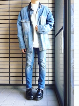 「Dr. Martens（ドクターマーチン）のDr.Martens (ドクターマーチン)/1461 3EYE GIBSON SHOES（その他シューズ）」を使った、ゆきちさん（メンズ・172cm）の秋コーディネート