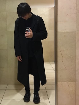「Dr. Martens（ドクターマーチン）のDr.Martens (ドクターマーチン)/1461 3EYE GIBSON SHOES（その他シューズ）」を使った、ゆきちさん（メンズ・172cm）の冬コーディネート