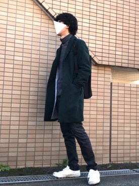 「SHIPS JET BLUE（シップスジェットブルー）のアイテム（チェスターコート）」を使った、REIさん（メンズ・176cm）の秋コーディネート