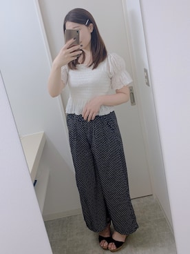 「Ank Rouge（アンクルージュ）のアイテム（パンツ）」を使った、ayaさん（レディース・168cm）の夏コーディネート