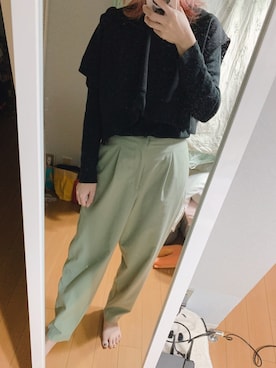 「Ameri（アメリ）のアイテム（パーカー）」を使った、hanaさん（レディース・155cm）の春コーディネート