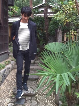 「H&M（エイチ・アンド・エム）のアイテム（ジャケット/アウター）」を使った、ジローさん（メンズ・179cm・20代）の秋コーディネート