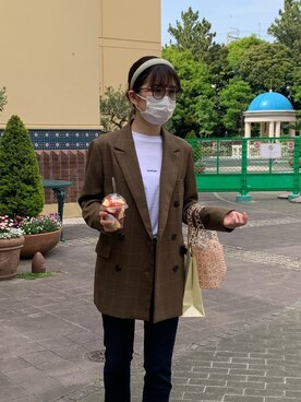 「ビーズバッグ」｜「アイテム（ジャケット/アウター）」を使った、yukiさん（レディース・155cm）の春コーディネート