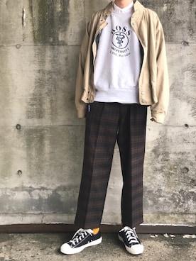 「FUDGE」｜「アイテム（ブルゾン）」を使った、humiさん（メンズ・180cm）の春コーディネート
