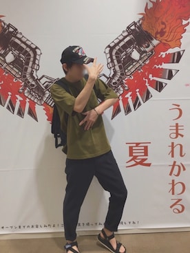「へんなポーズ」｜【もっち＊】さん（メンズ・177cm）の夏コーディネート