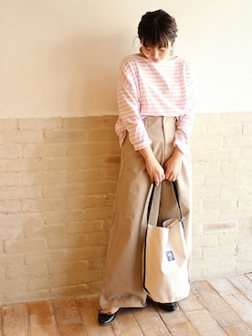 「アイテム（バッグ、ホワイト系）」を使った、FRAMeWORK 新宿ルミネ　inoさん（レディース・158cm）の春コーディネート