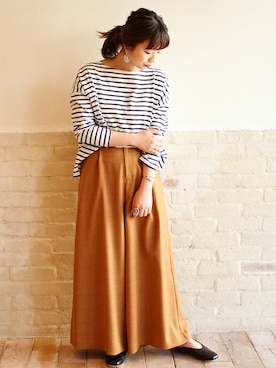 「テラコッタ」｜FRAMeWORK 新宿ルミネ　inoさん（レディース・158cm）の春コーディネート