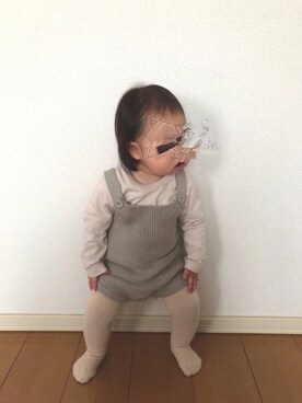 「むすめコーデ」｜「アイテム（オールインワン・サロペット）」を使った、hasshiさん（レディース・80cm）の春コーディネート