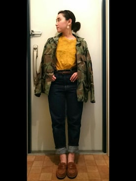 「AS as know as（エーエス アズノウアズ）のアイテム（Tシャツ/カットソー）」を使った、えみ夏さん（レディース・148cm）の春コーディネート