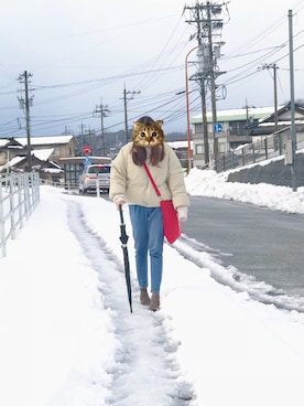 「Rodeo Crowns（ロデオクラウンズ）のアイテム（ダウンジャケット/コート）」を使った、lalalaさん（レディース・171cm）の春コーディネート