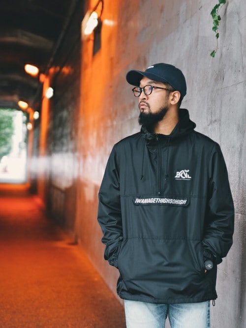 希少！back channel ナイロンアノラックジャケット ブラック Lサイズ Back Channel バックチャンネル NYLON 3 LAYER ANORAK ナイロン