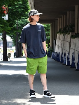 「Back Channel（バックチャンネル）のアイテム（キャップ）」を使った、Back Channel®︎さん（メンズ・173cm）の夏コーディネート