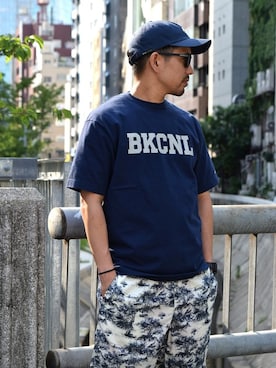 「Back Channel（バックチャンネル）のアイテム（キャップ）」を使った、Back Channel®︎さん（メンズ・175cm）の夏コーディネート