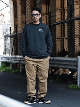 「Back Channel（バックチャンネル）のアイテム（パンツ）」を使った、Back Channel®︎さん（メンズ・175cm）の春コーディネート