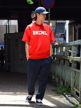 「Back Channel（バックチャンネル）のアイテム（キャップ）」を使った、Back Channel®︎さん（メンズ・176cm）の夏コーディネート