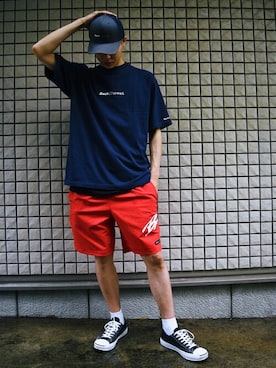 「Back Channel（バックチャンネル）のアイテム（パンツ）」を使った、Back Channel®︎さん（メンズ・183cm）の夏コーディネート