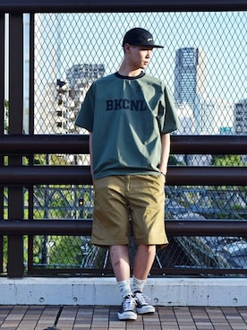 「Back Channel（バックチャンネル）のアイテム（パンツ）」を使った、Back Channel®︎さん（メンズ・183cm）の夏コーディネート